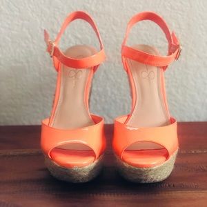 Jessica Simpson Wedges - Neon Orange - Size 9.5